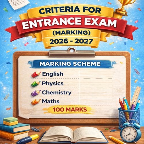 CRITERIA FOR ENTRANCE EXAM (MARKING) 2026-2027